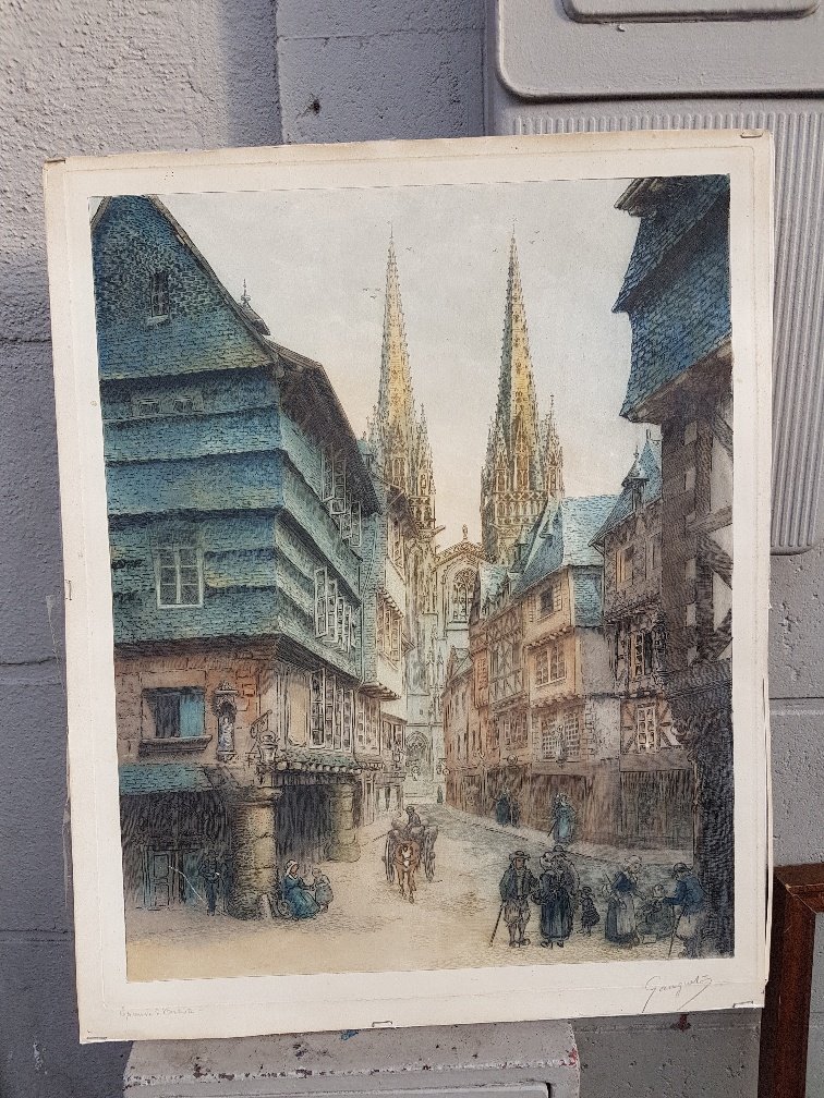 La Rue Kereon In Quimper By Eugene Gauguet Breton Artist-photo-2