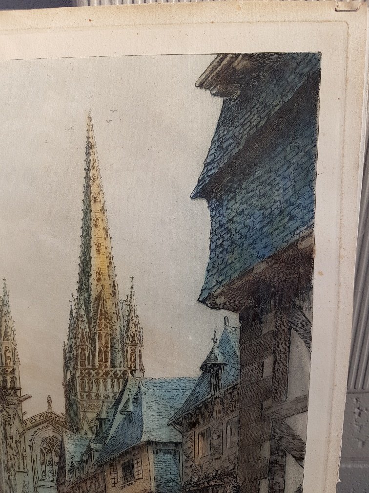 La Rue Kereon In Quimper By Eugene Gauguet Breton Artist-photo-4