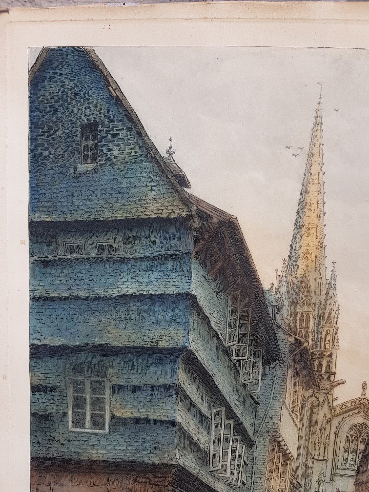 La Rue Kereon In Quimper By Eugene Gauguet Breton Artist-photo-2