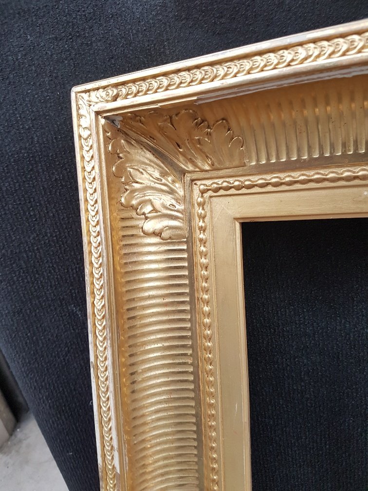 19th Century Gilded Frame Called "with Canals" From The Napoleon III Period-photo-2