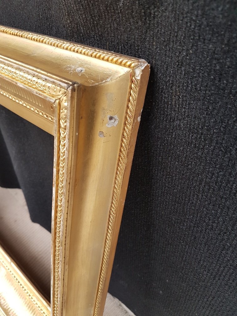 19th Century Gilded Frame Called "with Canals" From The Napoleon III Period-photo-3