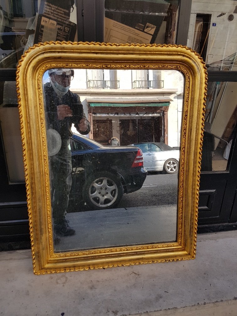 Miroir Louis-philippe Doré ( 85 Cm X 66 Cm )-photo-5