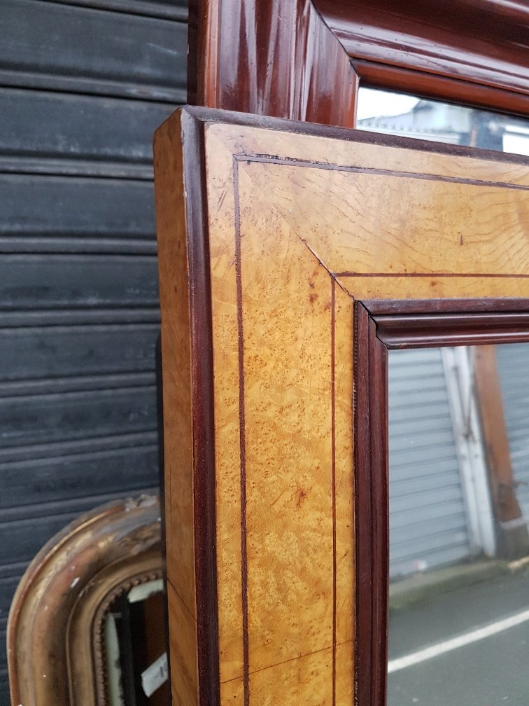 Charles X Period Mirror In Speckled Maple And Rosewood (155 Cm X 109 Cm)-photo-2
