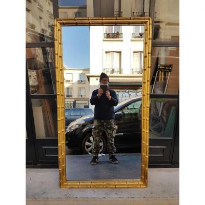 Miroir Doré d'époque Napoléon III De Style Indochinois ( 139 Cm X 75 Cm )