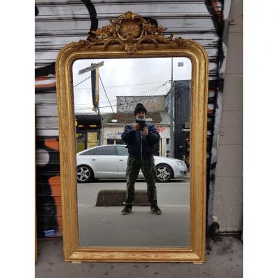 Grand Miroir Louis-philippe Doré ( 170 Cm X 100 Cm )