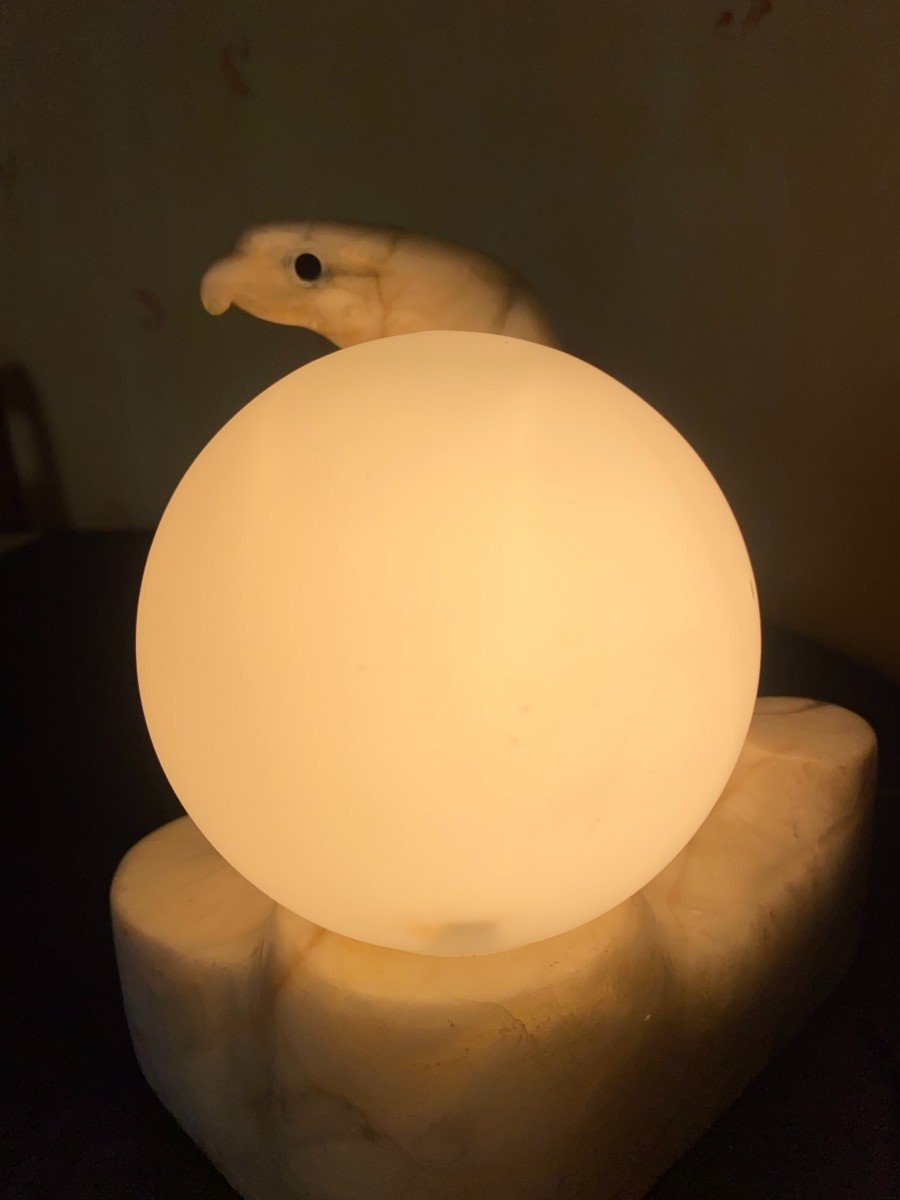 Lampe en marbre et verrerie-photo-4