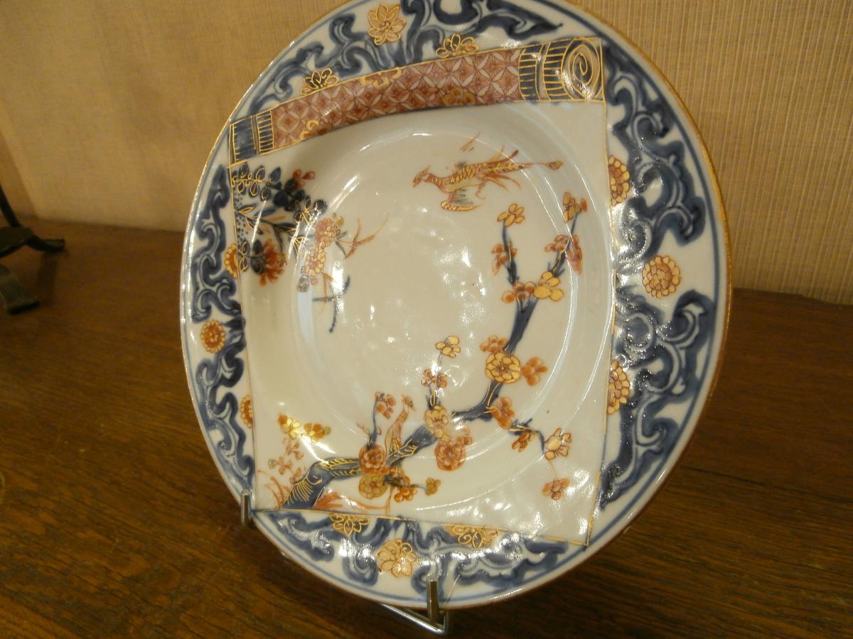 Assiette En Porcelaine De Chine, 18ème.-photo-2