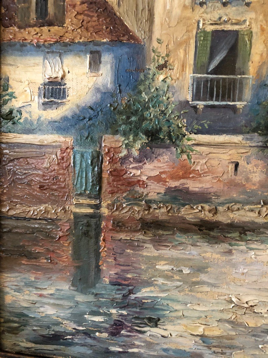 Huile Sur Toile Représentant Venise-photo-3