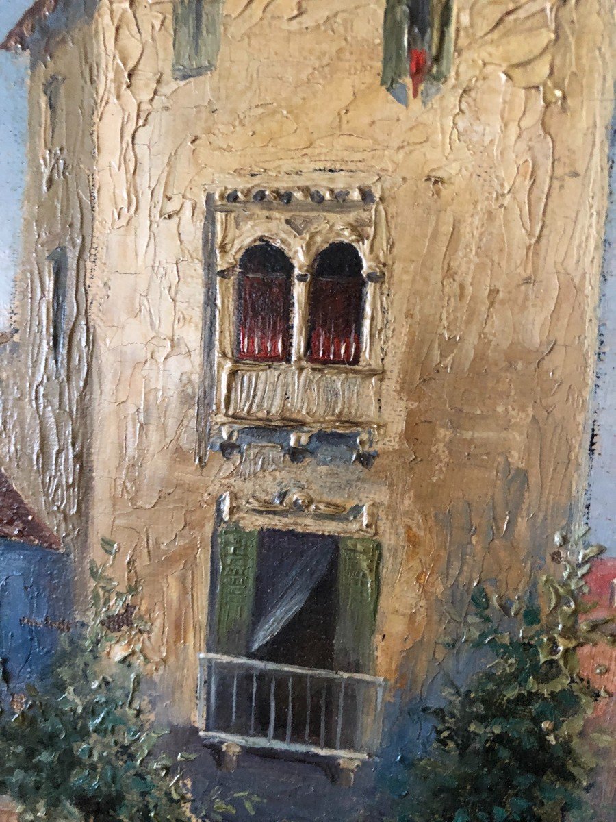 Huile Sur Toile Représentant Venise-photo-4