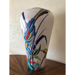 Vase En  faïence Longwy