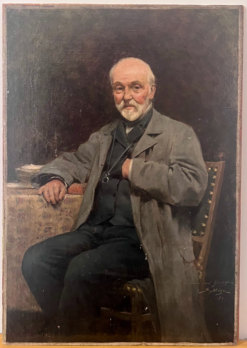 French School, 19th Century - Portrait Of A Man Signed S.mege 1881