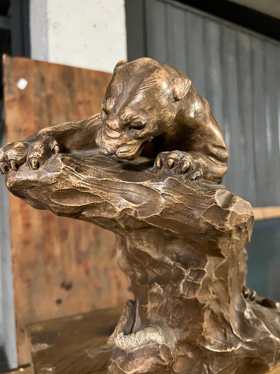 Sculpture terre cuite XIXème siècle signée -photo-2