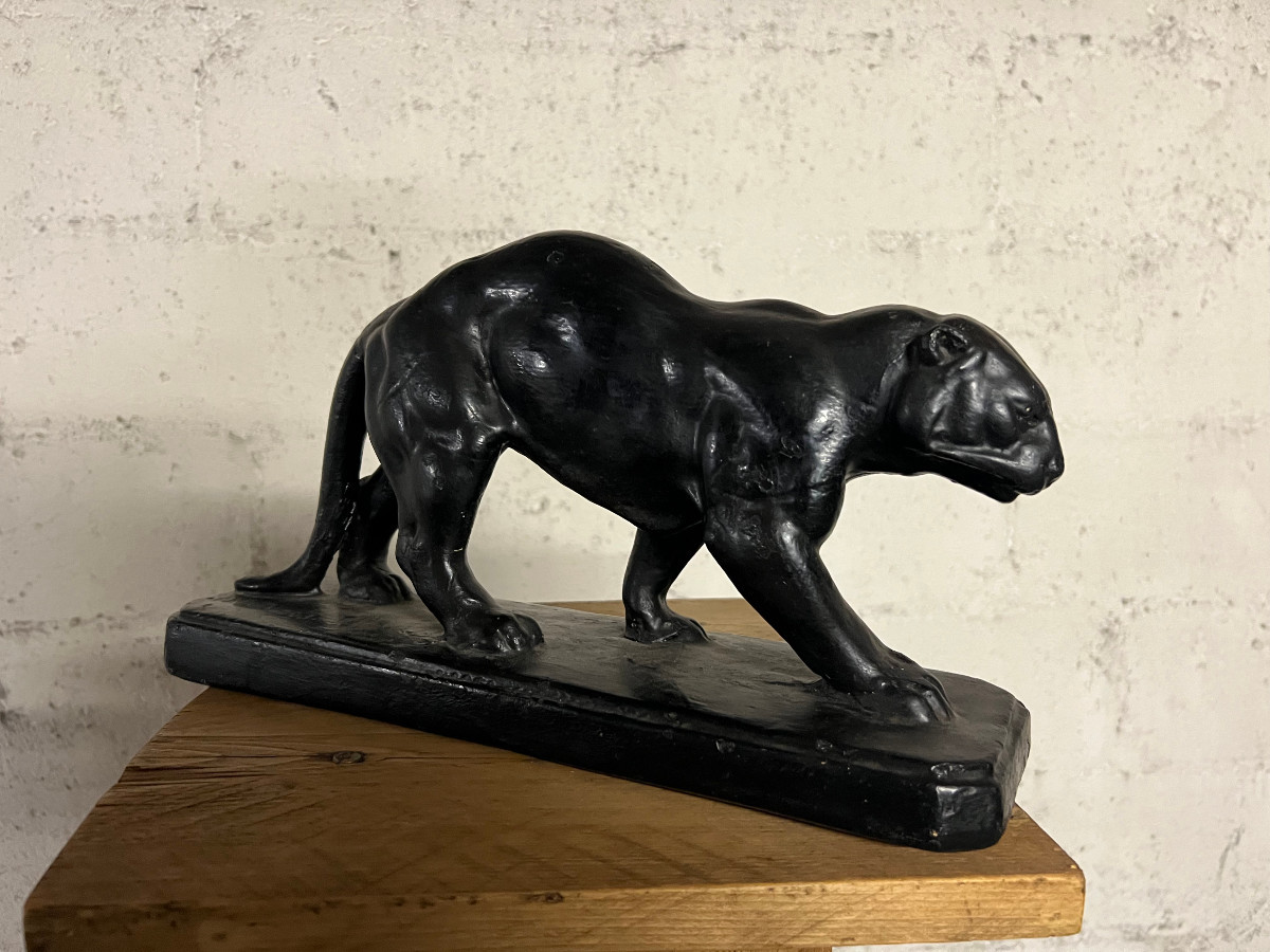 Sculpture panthère noire art déco