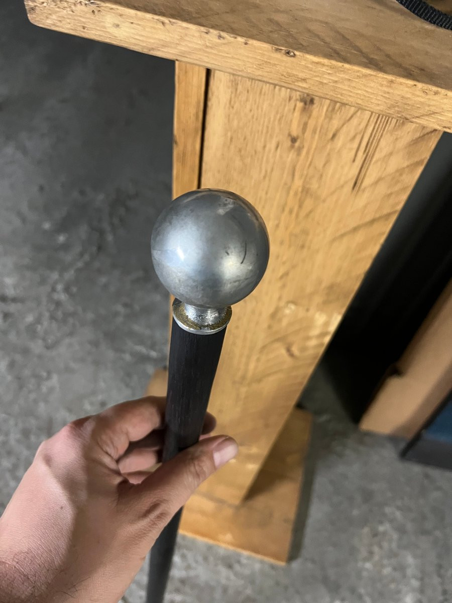 Canne de collection avec pommeau argenté-photo-3