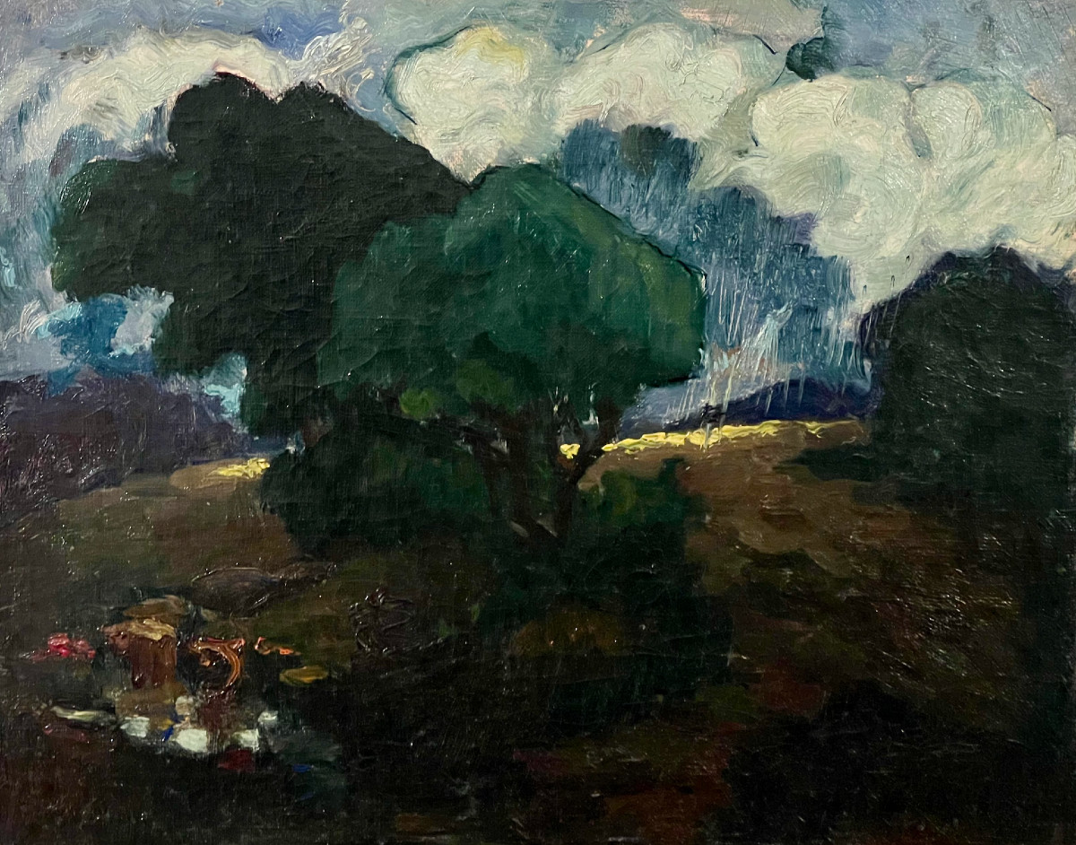 Tableau ancien - Paysage post impressionniste