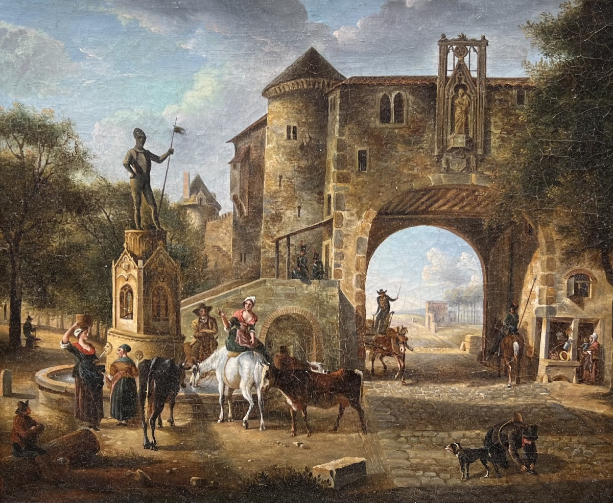 Jean-Louis de Marne (1752-1829) - Scène de village