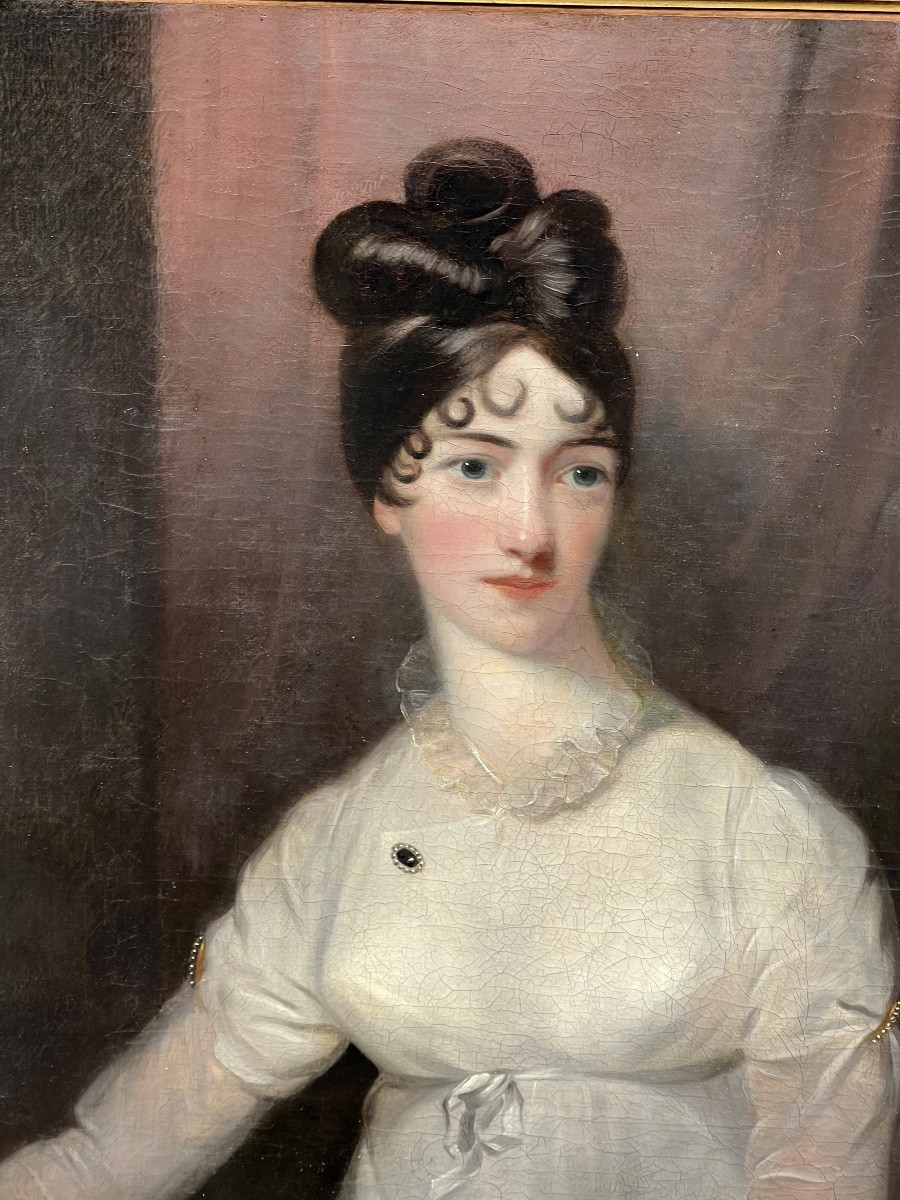 Portrait English Lady Entourage Of Sir Thomas Lawrence-photo-2