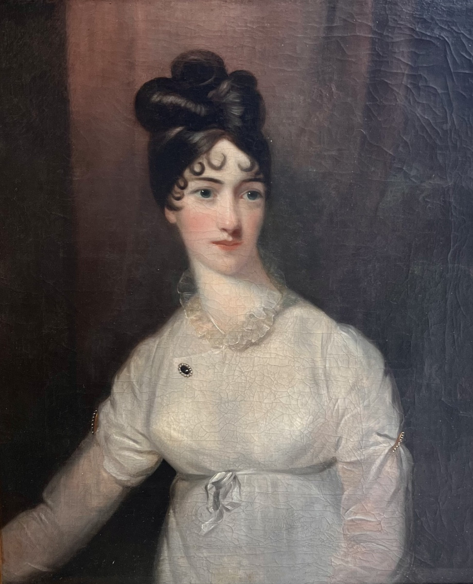 Portrait English Lady Entourage Of Sir Thomas Lawrence
