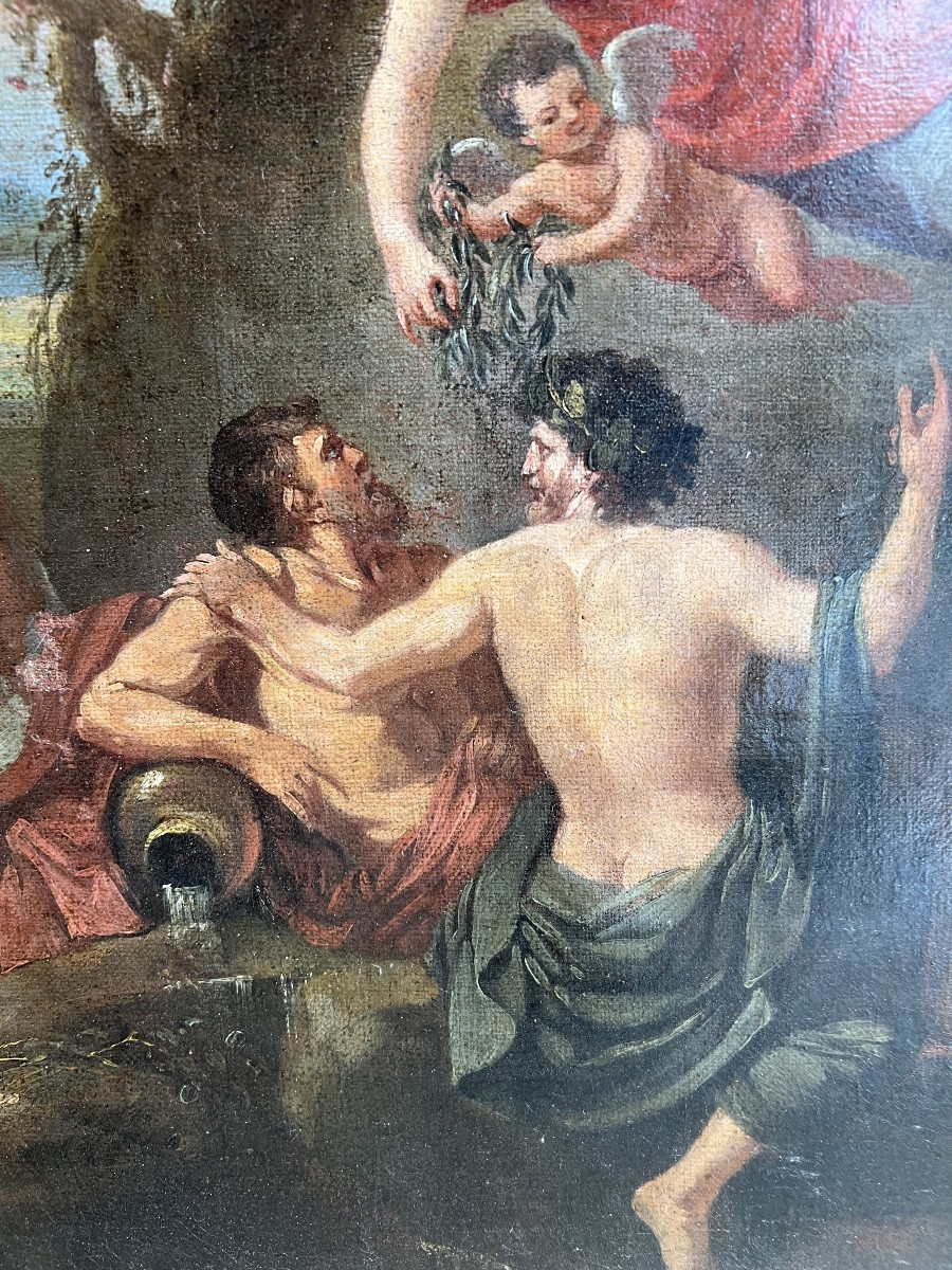 Antique Painting - Mythological Or Allegorical Scene - 17th/18th Century-photo-3