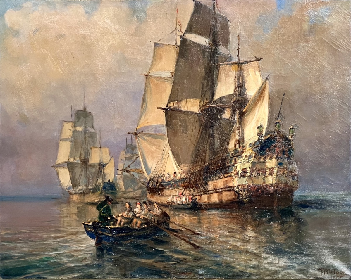 Henri Miloch (1898–1979) - Louis XIV At Sea, Approaching The Soleil Royal