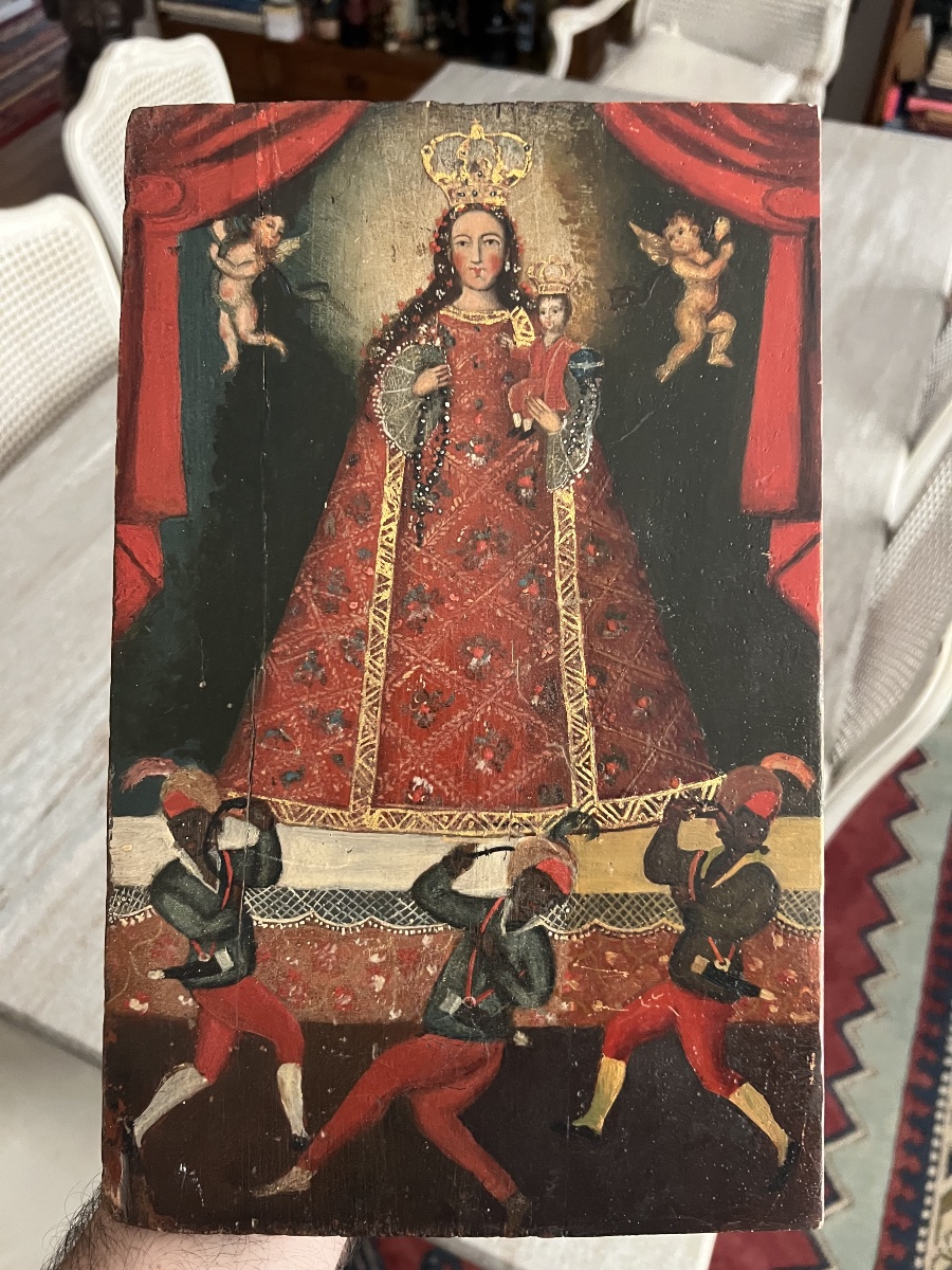 École de Cuzco, rare vierge à l’enfant, vierge cocharcas - 18eme siècle-photo-1
