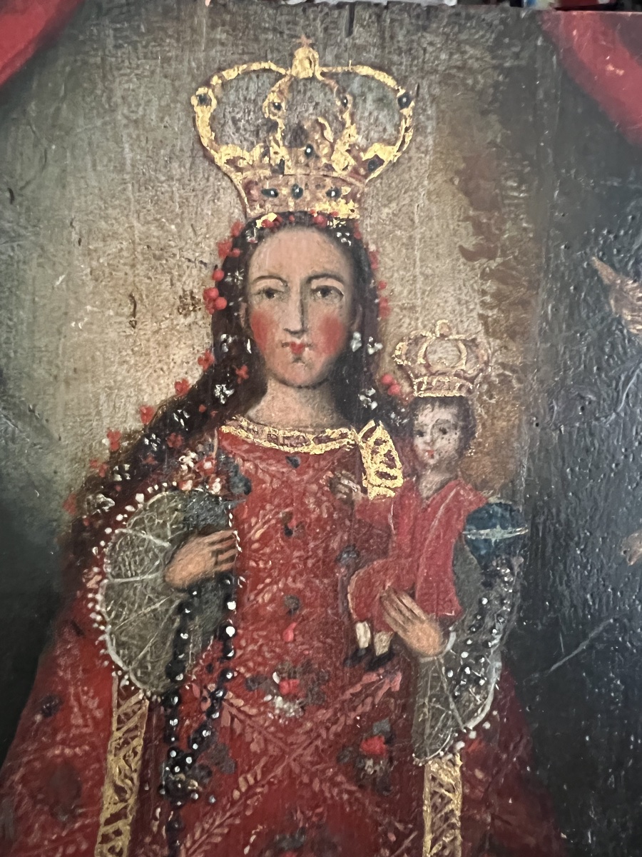École de Cuzco, rare vierge à l’enfant, vierge cocharcas - 18eme siècle-photo-2