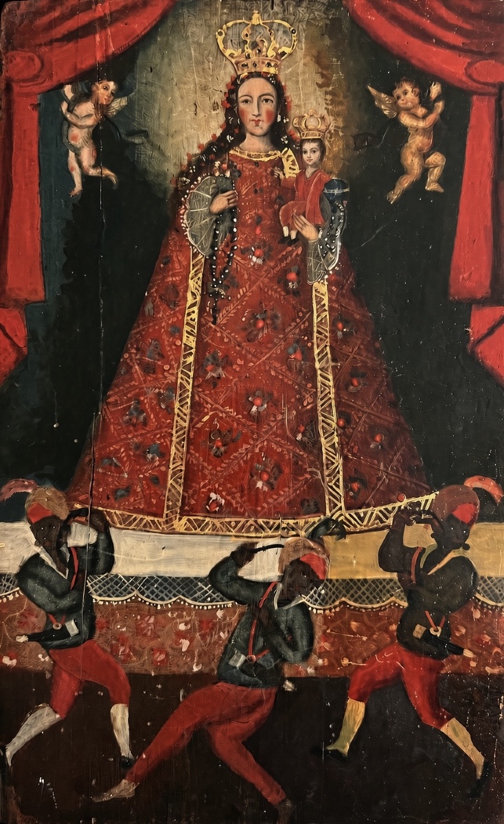 École de Cuzco, rare vierge à l’enfant, vierge cocharcas - 18eme siècle
