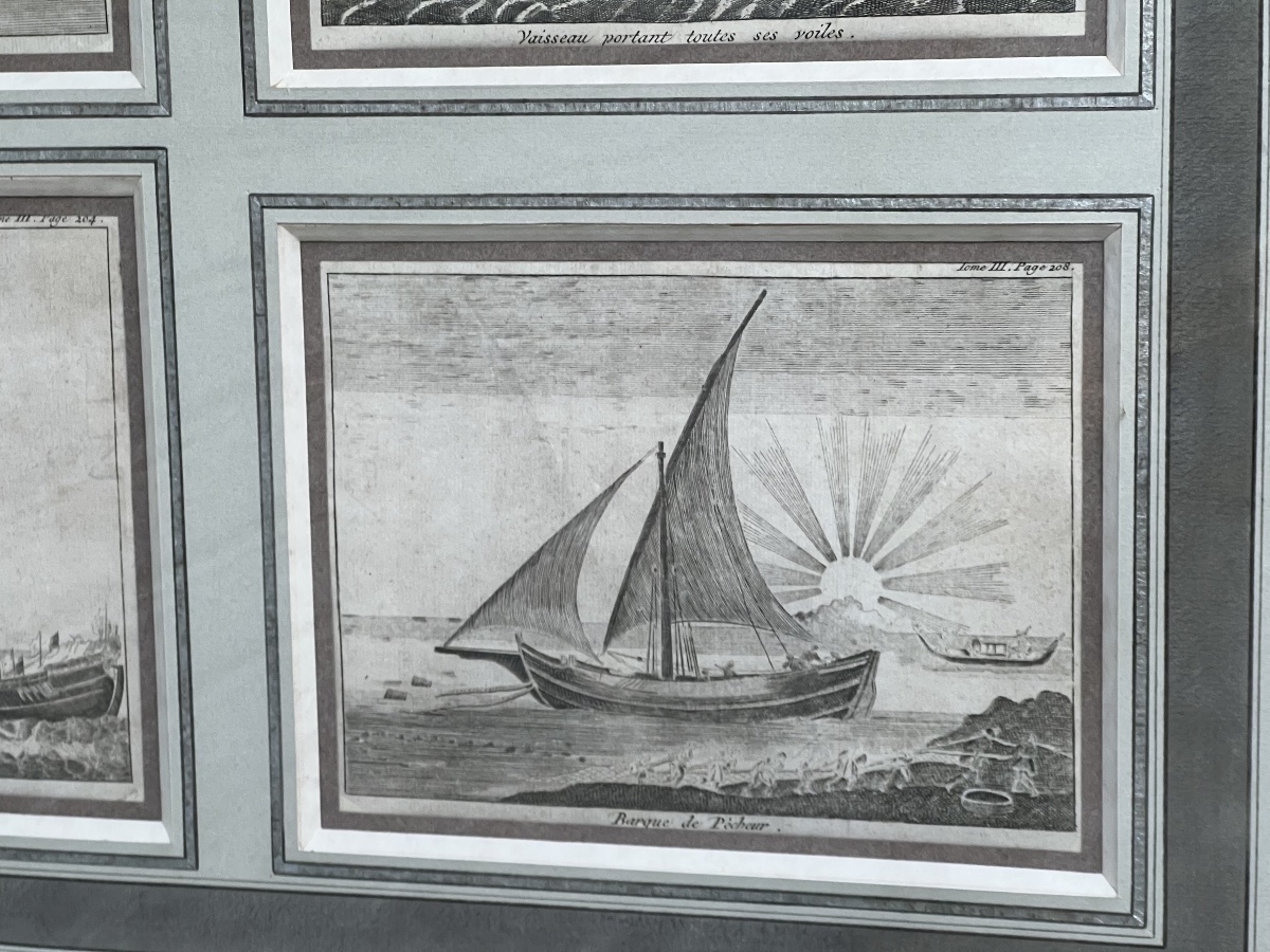 A Collection Of Six Engravings Depicting King Louis XIV's Ships-photo-4