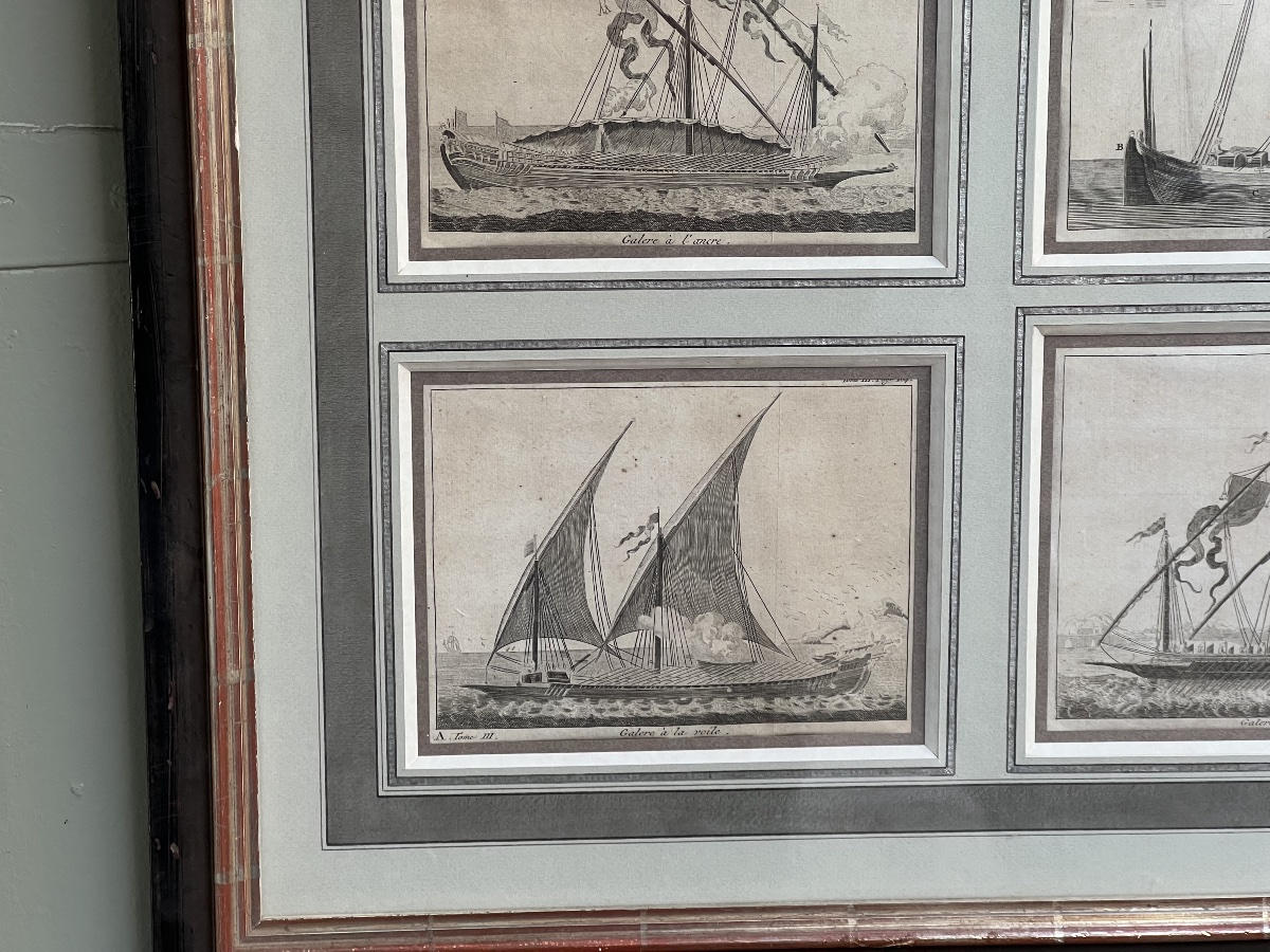 A Collection Of Six Engravings Depicting King Louis XIV's Ships-photo-5