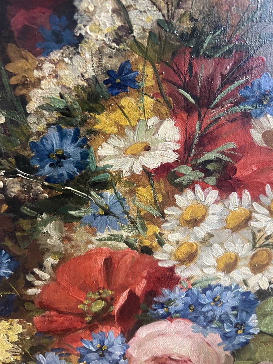 France, Circa 1880 - Still Life With A Bouquet Of Flowers -photo-3