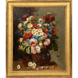 France, Circa 1880 - Still Life With A Bouquet Of Flowers 