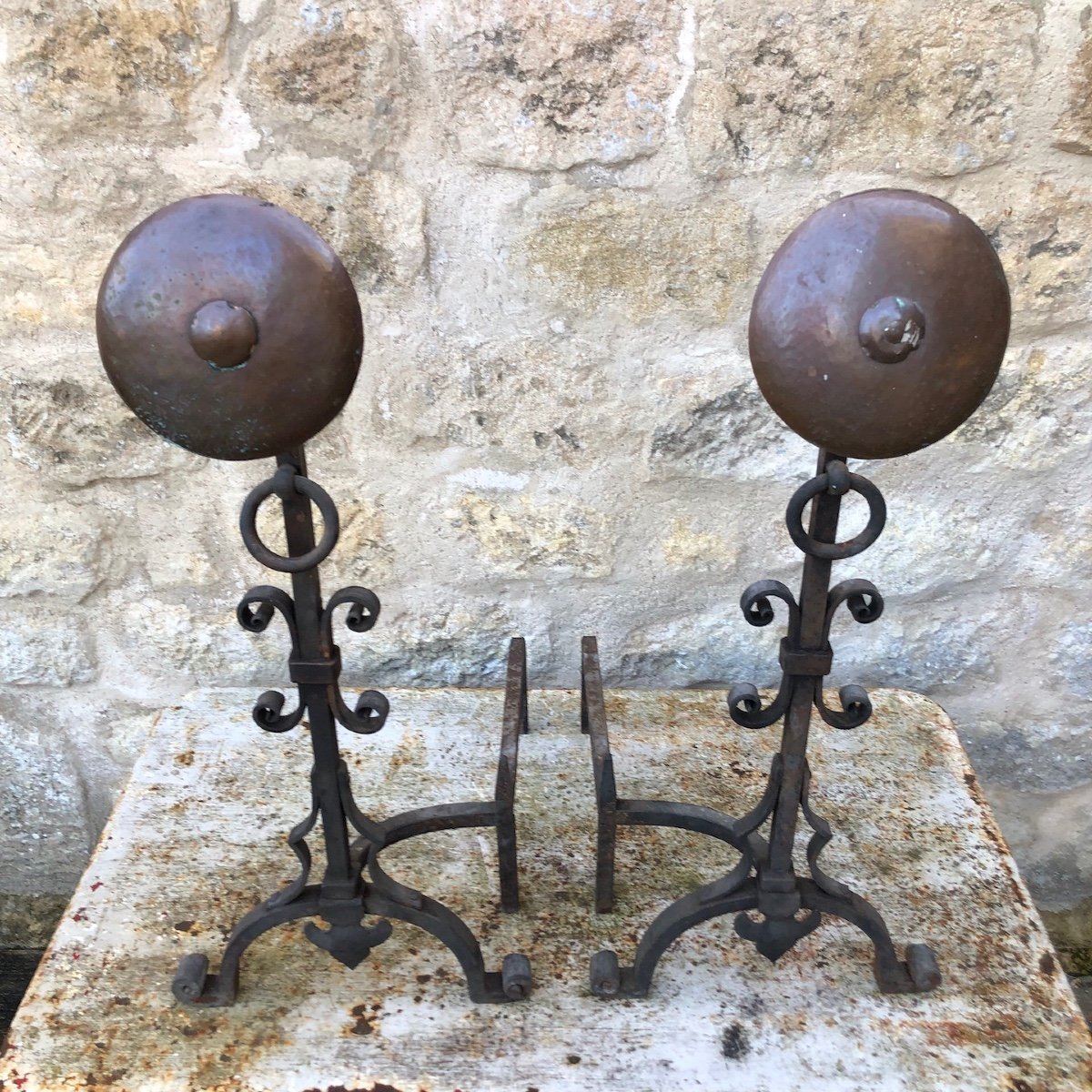 Chenets En Fer Forgé-photo-1