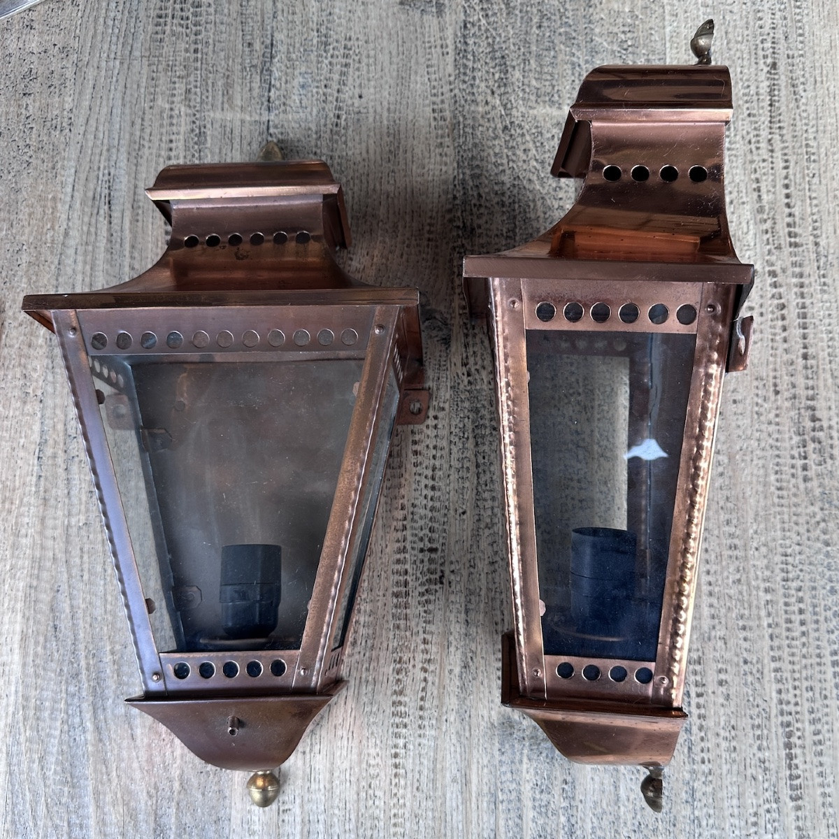 Pair Of Copper Wall Lanterns-photo-1