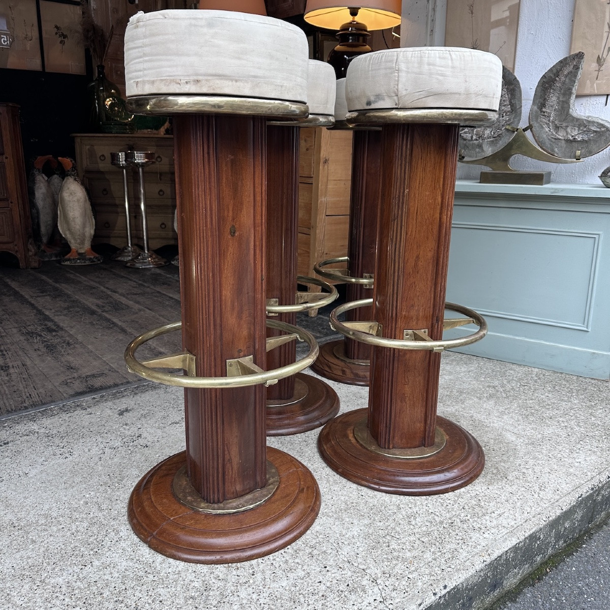 Set Of Four Ocean Liner Stools-photo-1