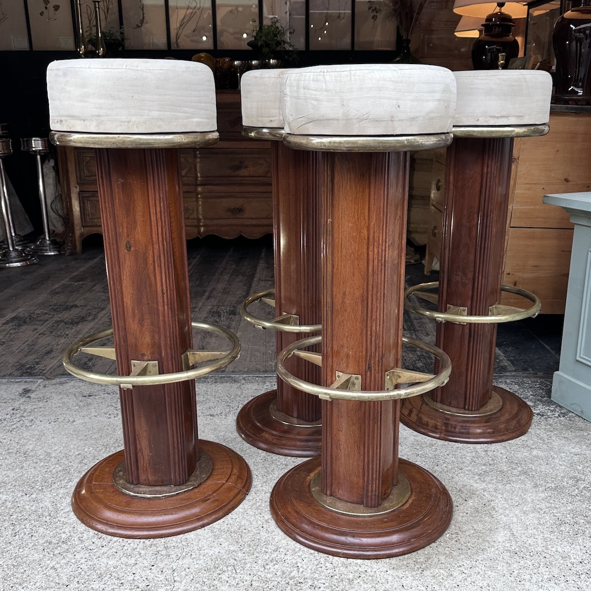 Set Of Four Ocean Liner Stools