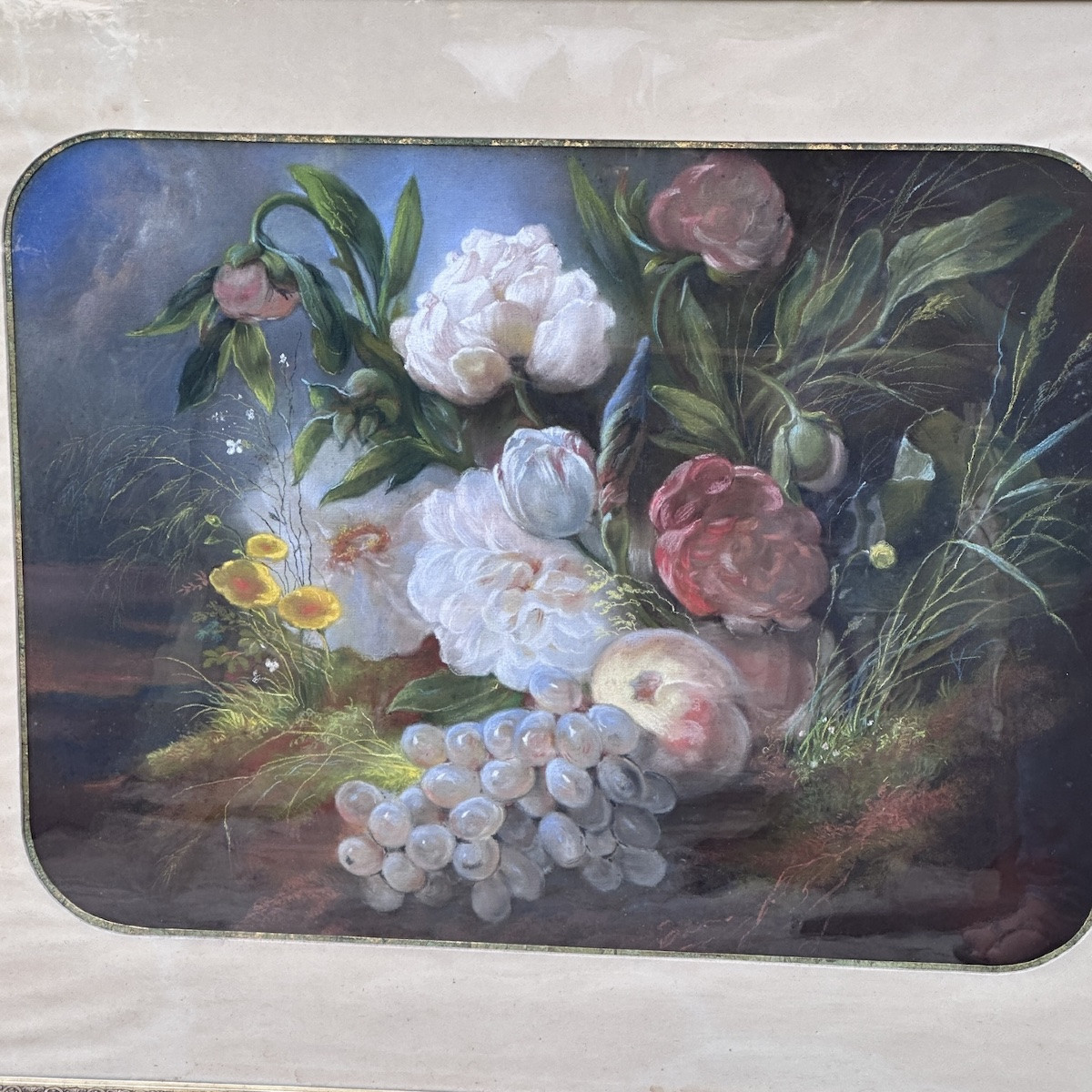 19th Century Pastel Still Life-photo-3