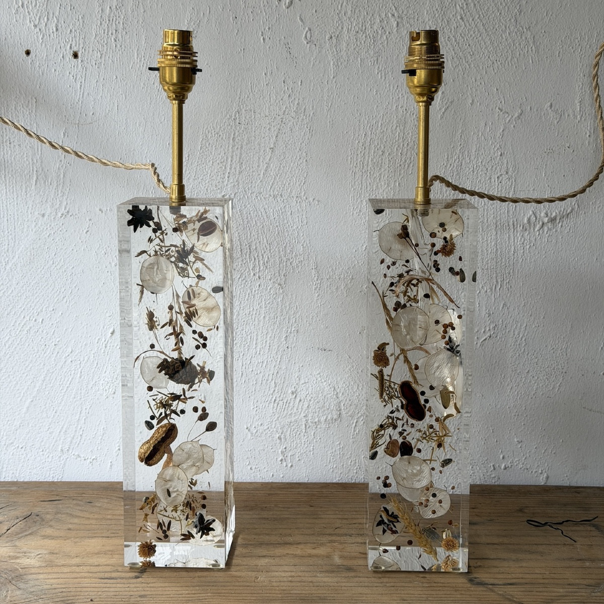 Pair Of Lamps With Inclusions