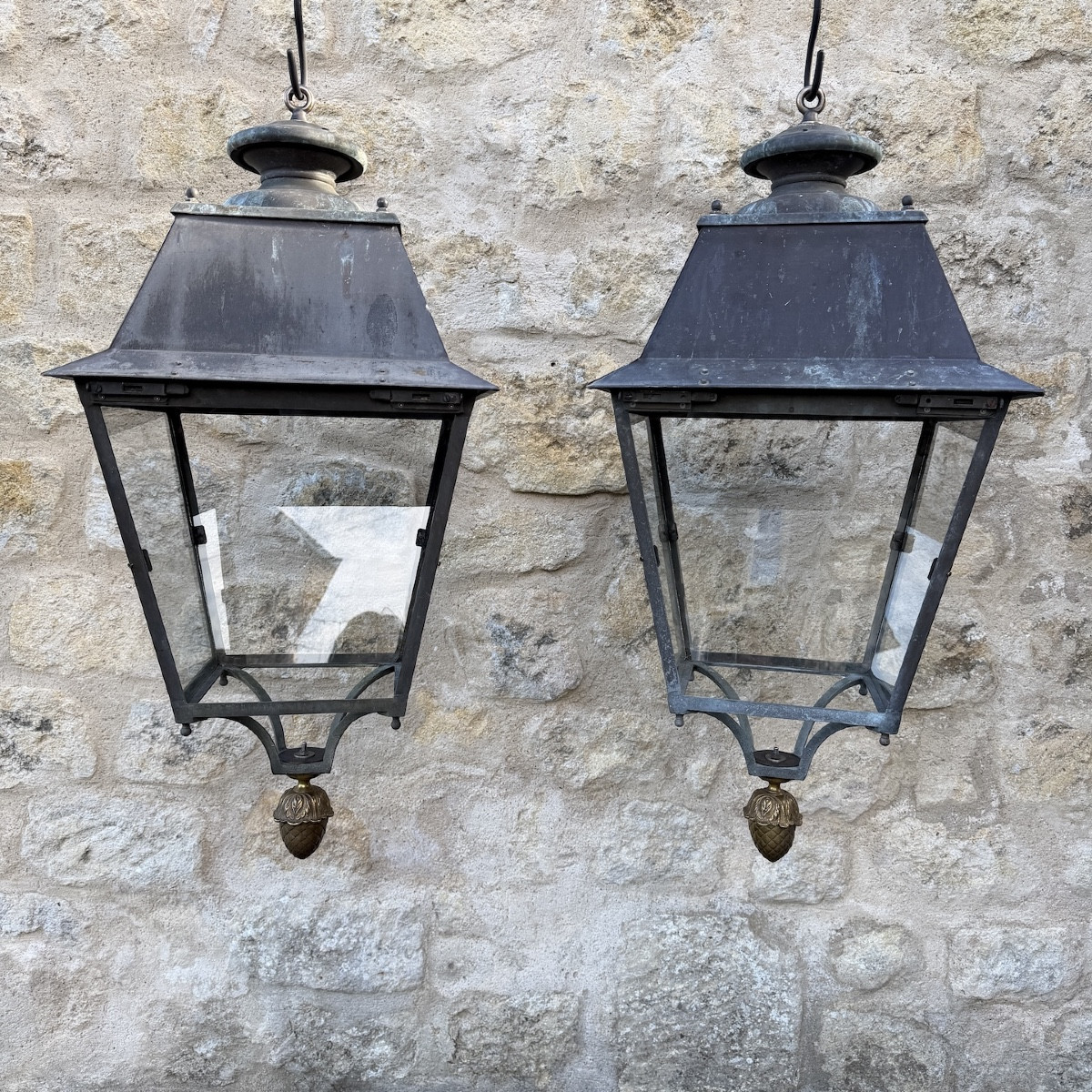Pair Of Copper Lanterns