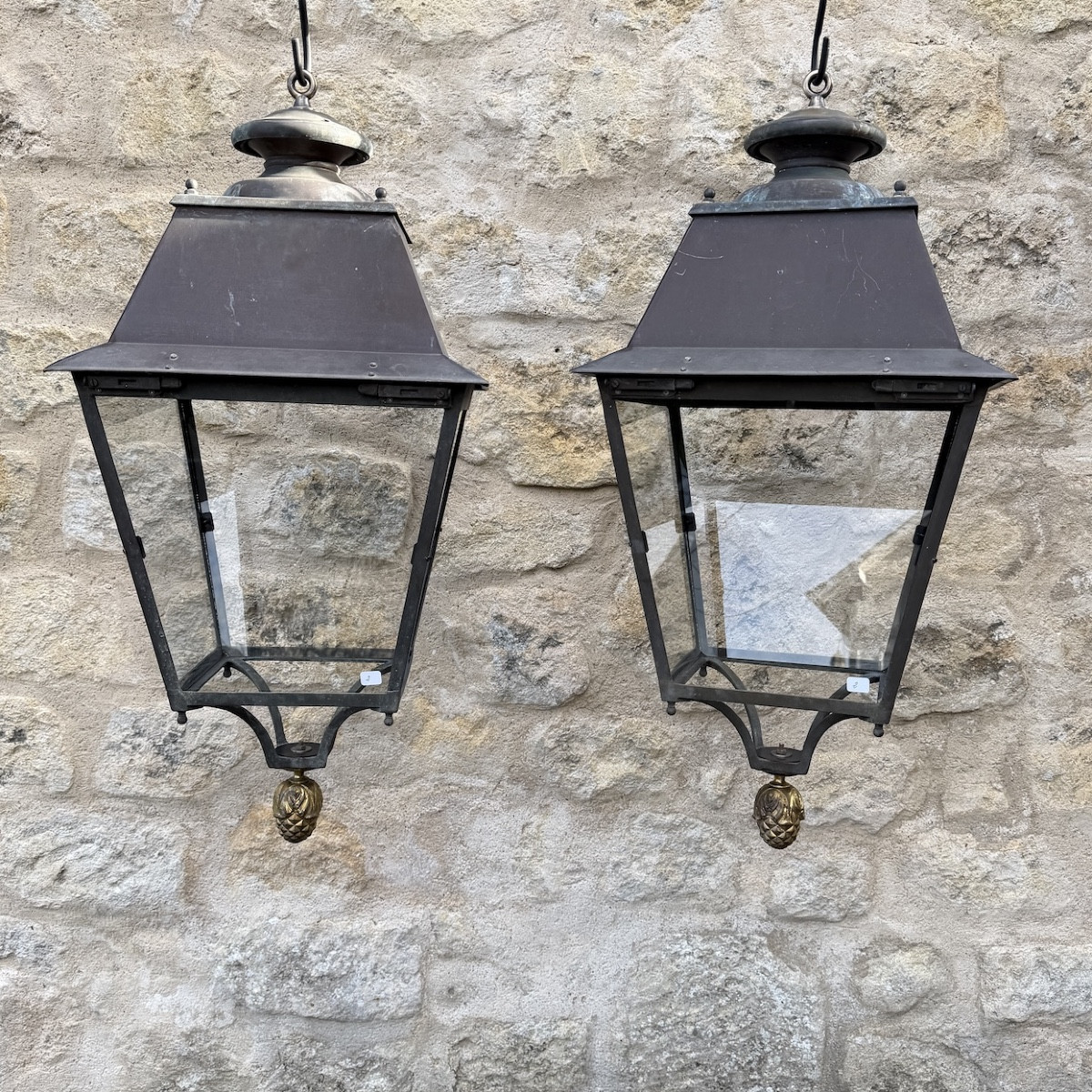 Pair Of Copper Lanterns