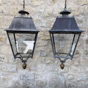 Pair Of Copper Lanterns