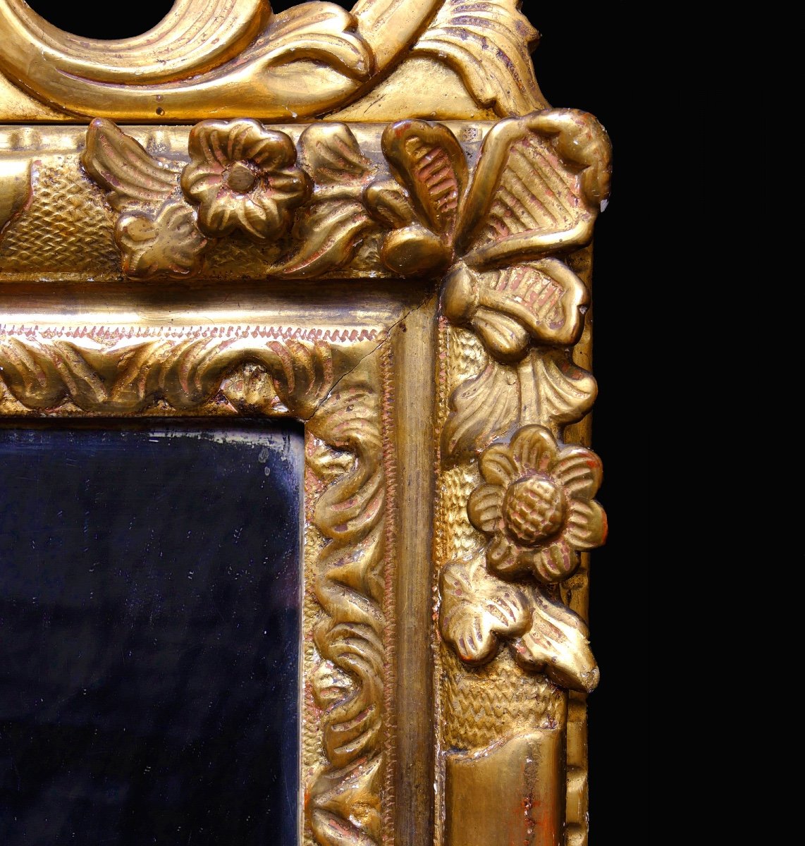 Miroir à Fronton Louis XIV D’époque XVIII Eme-photo-4