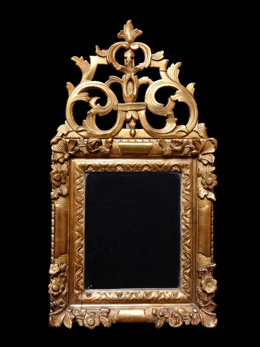Miroir à Fronton Louis XIV D’époque XVIII Eme