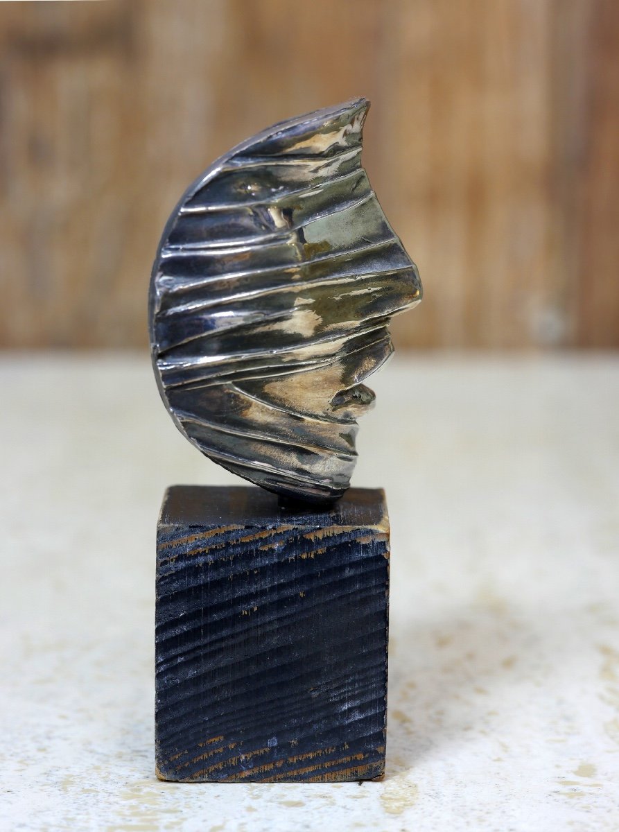 Sculpture  d’Igor Mitoraj « visage Bandé »  pour Chrisofle-photo-4