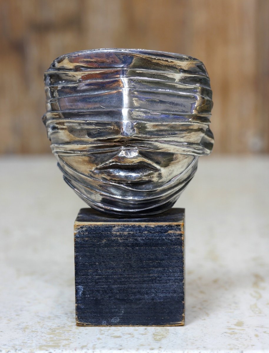 Sculpture  d’Igor Mitoraj « visage Bandé »  pour Chrisofle-photo-2