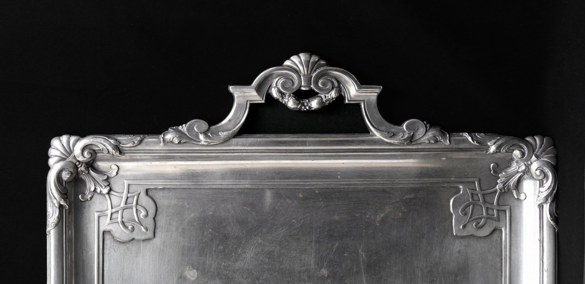 Large Silver Metal Tray-photo-2