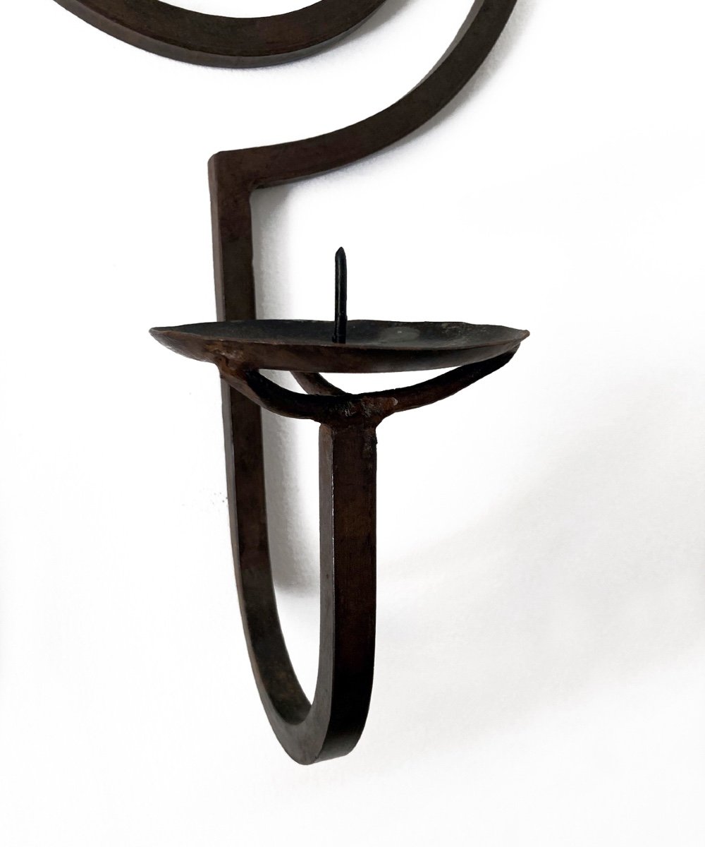 Pair Of Spiral Wrought Iron Wall Lights/brutalist-photo-2