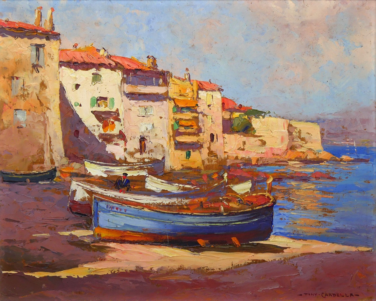 Peinture représentant La Ponche à Saint-Tropez  par Tony Cardella-photo-3