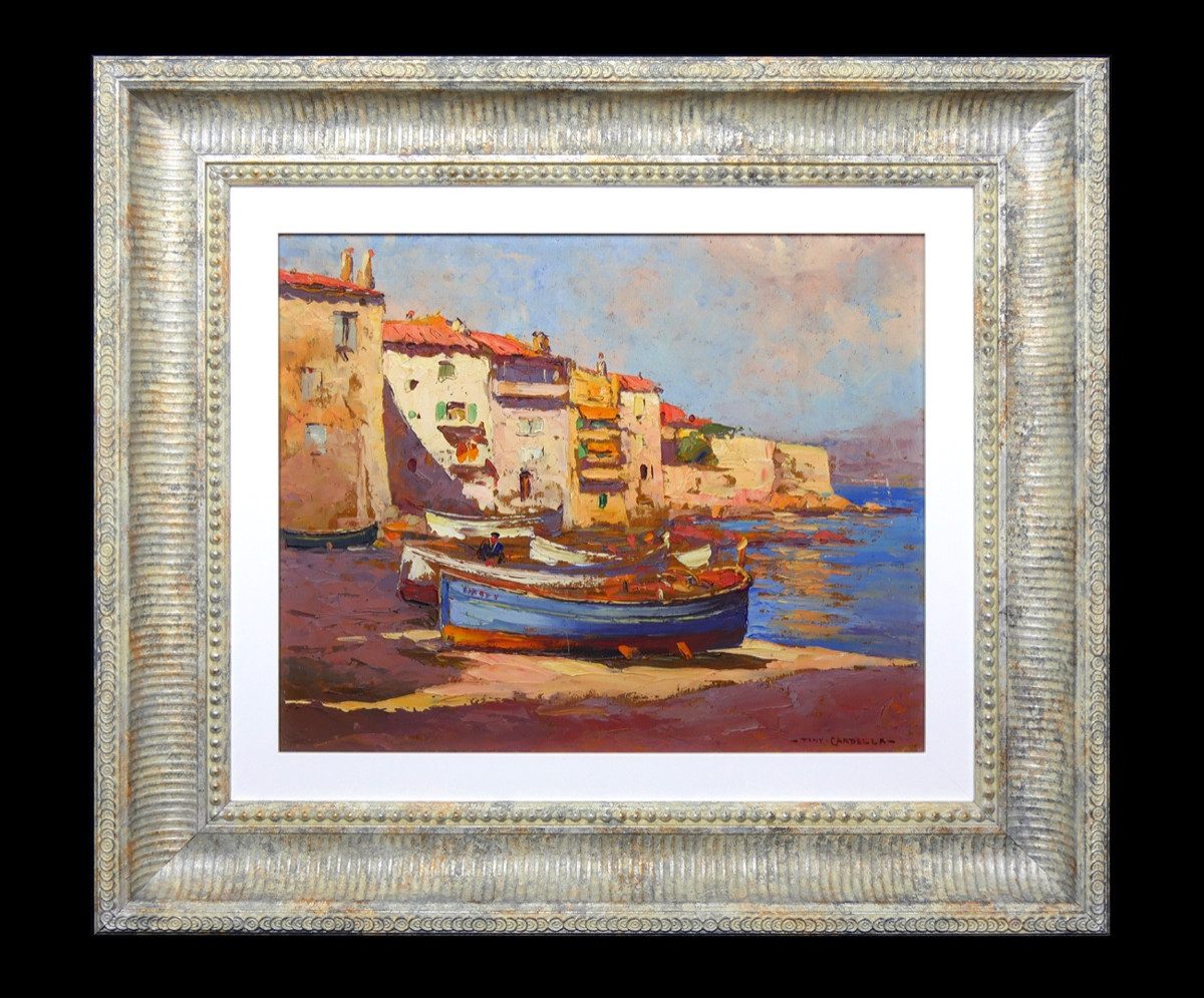 Peinture représentant La Ponche à Saint-Tropez  par Tony Cardella-photo-1