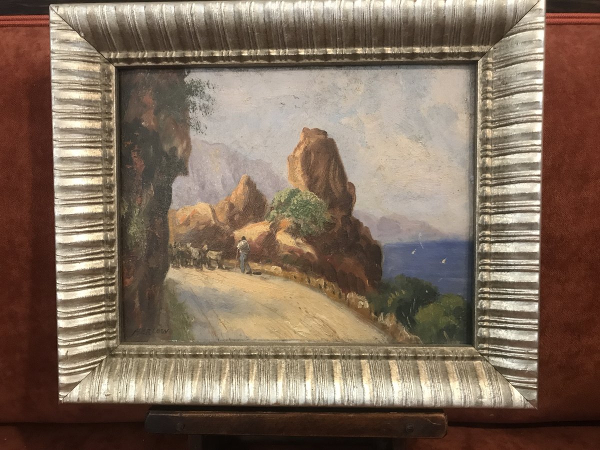 Oil On Cardboard / Landscape South Of France