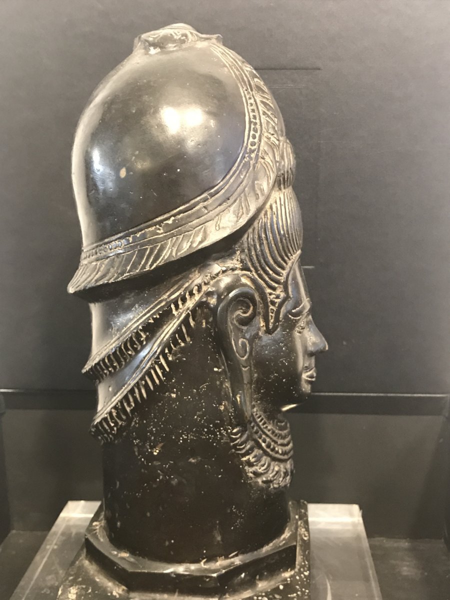 Bronze Head Topped With A Helmet -photo-4